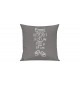 Sofa Kissen, ein tolles Geschenk zur Geburt mit deinem persönlichen Initialien Schühchen, Farbe grau
