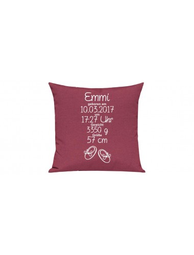 Sofa Kissen, ein tolles Geschenk zur Geburt mit deinem persönlichen Initialien Schühchen, Farbe pink