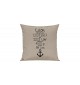 Sofa Kissen, ein tolles Geschenk zur Geburt mit deinem persönlichen Initialien Anker, Farbe sand