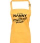 Kochschürze, Ich bin Nanny, weil Superheld kein Beruf ist, Farbe sunflower