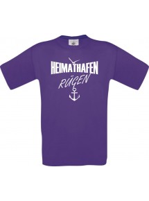 Männer-Shirt Heimathafen Rügen  kult, lila, Größe L