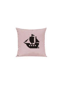 Sofa Kissen, Winkingerschiff, Boot, Skipper, Kapitän, Farbe rosa