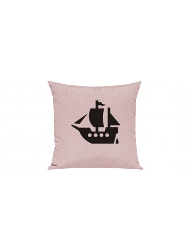 Sofa Kissen, Winkingerschiff, Boot, Skipper, Kapitän, Farbe rosa
