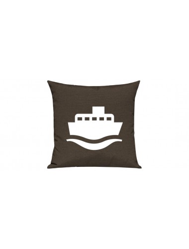 Sofa Kissen, Frachter, Matrose, Übersee, Skipper, Kapitän, Farbe braun