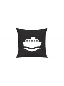 Sofa Kissen, Frachter, Matrose, Übersee, Skipper, Kapitän, Farbe schwarz