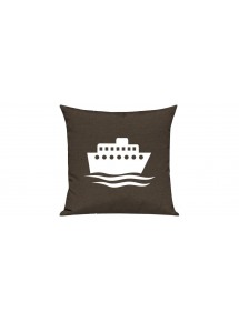 Sofa Kissen, Übersee, Kreuzfahrtschiff, Passagierschiff, Farbe braun
