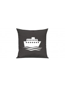 Sofa Kissen, Übersee, Kreuzfahrtschiff, Passagierschiff, Farbe dunkelgrau