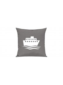 Sofa Kissen, Übersee, Kreuzfahrtschiff, Passagierschiff, Farbe grau