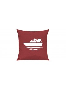 Sofa Kissen, Yacht, Übersee, Skipper, Kapitän, Farbe rot