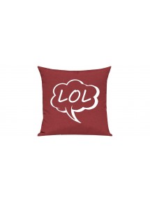 Sofa Kissen, Sprechblase LOL, Farbe rot
