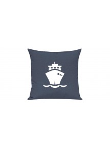 Sofa Kissen, Frachter, Übersee, Boot, Kapitän, Farbe blau