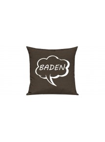 Sofa Kissen, Sprechblase Baden, Farbe braun