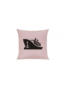 Sofa Kissen, Frachter, Übersee,Kreuzfahrt, Skipper, Kapitän, Farbe rosa