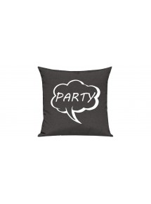 Sofa Kissen, Sprechblase Party, Farbe dunkelgrau