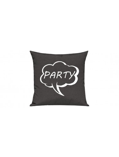 Sofa Kissen, Sprechblase Party, Farbe dunkelgrau