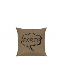 Sofa Kissen, Sprechblase Party, Farbe hellbraun
