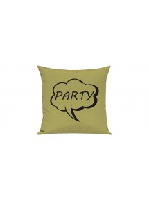 Sofa Kissen, Sprechblase Party, Farbe hellgruen