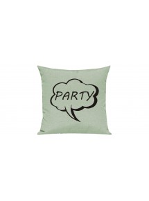 Sofa Kissen, Sprechblase Party, Farbe pastellgruen
