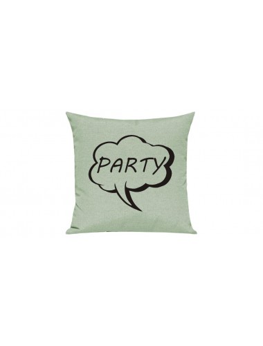 Sofa Kissen, Sprechblase Party, Farbe pastellgruen