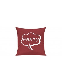Sofa Kissen, Sprechblase Party, Farbe rot
