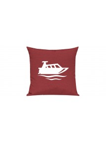Sofa Kissen, Motorboot, Yacht, Boot, Kapitän, Farbe rot