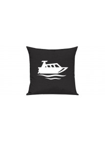 Sofa Kissen, Motorboot, Yacht, Boot, Kapitän, Farbe schwarz