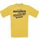 Männer-Shirt Ich bin Maurer, weil Superheld kein Beruf ist, gelb, Größe L