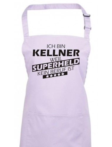Kochschürze, Ich bin Kellner, weil Superheld kein Beruf ist, Farbe lilac