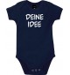 Baby Body mit Wunsch Logo oder Motive bedruckt, Farbe blau, Größe 12-18 Monate