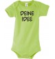 Baby Body mit Wunsch Logo oder Motive bedruckt, Farbe gruen, Größe 12-18 Monate