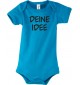 Baby Body mit Wunsch Logo oder Motive bedruckt, Farbe hellblau, Größe 12-18 Monate