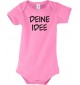 Baby Body mit Wunsch Logo oder Motive bedruckt, Farbe rosa, Größe 12-18 Monate