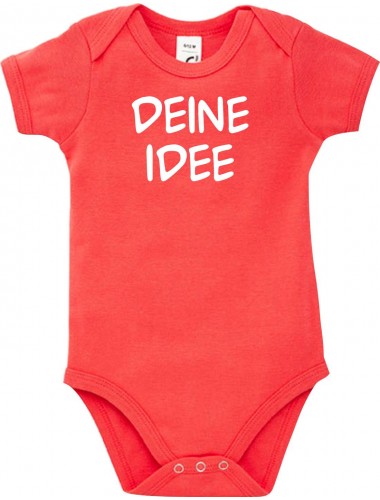 Baby Body mit Wunsch Logo oder Motive bedruckt, Farbe rot, Größe 12-18 Monate