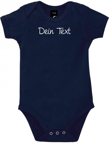 Baby Body individuell mit deinem Wunschtext versehen, Farbe blau, Größe 3-6 Monate