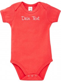 Baby Body individuell mit deinem Wunschtext versehen, Farbe rot, Größe 3-6 Monate