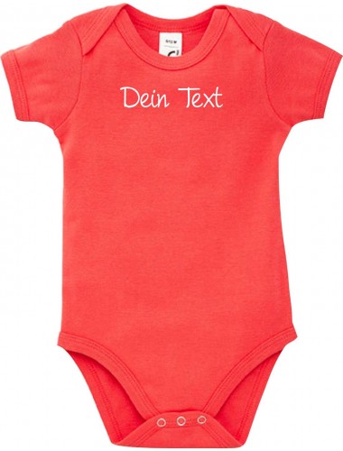 Baby Body individuell mit deinem Wunschtext versehen, Farbe rot, Größe 3-6 Monate