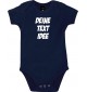 Baby Body mit Wunsch Motive bedruckt, Farbe blau, Größe 12-18 Monate