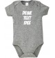 Baby Body mit Wunsch Motive bedruckt, Farbe grau, Größe 12-18 Monate