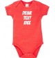 Baby Body mit Wunsch Motive bedruckt, Farbe rot, Größe 12-18 Monate