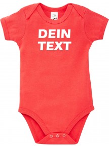 Baby Body mit deinem Wunschtext versehen, Farbe rot, Größe 12-18 Monate