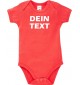 Baby Body mit deinem Wunschdruck versehen, ideal für den Vereinsport, Farbe rot, Größe 12-18 Monate