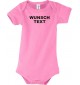 Baby Body mit deinem Wunschtext Logo versehen, rosa, 12-18 Monate