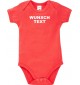 Baby Body mit deinem Wunschtext Logo versehen, rot, 12-18 Monate