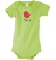 Baby Body mit tollen Motiven inkl Ihrem Wunschnamen Spatz, Farbe gruen, Größe 12-18 Monate