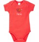 Baby Body mit tollen Motiven inkl Ihrem Wunschnamen Spatz, Farbe rot, Größe 12-18 Monate