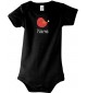 Baby Body mit tollen Motiven inkl Ihrem Wunschnamen Spatz, Farbe schwarz, Größe 12-18 Monate