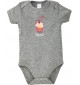 Baby Body mit tollen Motiven inkl Ihrem Wunschnamen Muffin, Farbe grau, Größe 12-18 Monate