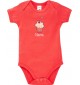 Baby Body mit tollen Motiven inkl Ihrem Wunschnamen Muffin, Farbe rot, Größe 12-18 Monate