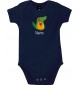 Baby Body mit tollen Motiven inkl Ihrem Wunschnamen Krokodil, Farbe blau, Größe 12-18 Monate