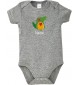 Baby Body mit tollen Motiven inkl Ihrem Wunschnamen Krokodil, Farbe grau, Größe 12-18 Monate